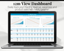 Load image into Gallery viewer, Etsy Business Tracker! Automated Spreadsheet for your Business, Profit Loss, Income Expense, Product, Inventory, Fees, Book keeping | Microsoft Excel
