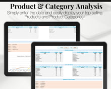 Load image into Gallery viewer, Etsy Business Tracker! Automated Spreadsheet for your Business, Profit Loss, Income Expense, Product, Inventory, Fees, Book keeping | Microsoft Excel
