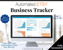 Load image into Gallery viewer, Etsy Business Tracker! Automated Spreadsheet for your Business, Profit Loss, Income Expense, Product, Inventory, Fees, Book keeping | Microsoft Excel
