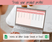 Load image into Gallery viewer, Etsy Profit Calculator, Pricing Spreadsheet for Small Business &amp; Etsy Sellers, Excel and Google Sheets, Fees Strategy, Sell on Etsy Store
