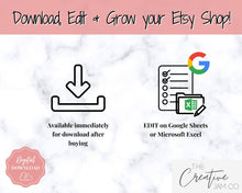 Load image into Gallery viewer, Etsy Profit Calculator, Pricing Spreadsheet for Small Business &amp; Etsy Sellers, Excel and Google Sheets, Fees Strategy, Sell on Etsy Store
