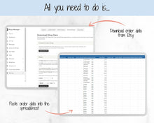Load image into Gallery viewer, Etsy Sales Map Tracker, Global Order Tracker, Small Business World Sales, Automated Country Sales Map, Google Sheets Spreadsheet, Postcode | Blue
