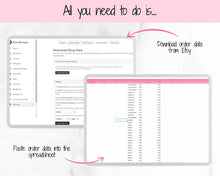 Load image into Gallery viewer, Etsy Sales Map Tracker, Global Order Tracker, Small Business World Sales, Automated Country Sales Map, Google Sheets Spreadsheet, Postcode | Pink

