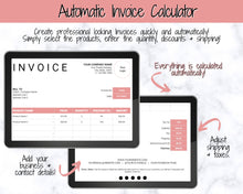 Load image into Gallery viewer, Etsy Small Business Tracker! Editable Google Sheets for your Business, Profit Loss, Income Expense, Product, Inventory, Fees, Book keeping
