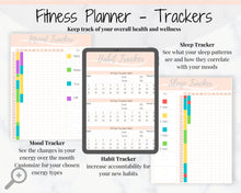 Load image into Gallery viewer, FITNESS PLANNER for Weight Loss. Habit Tracker, Mood Tracker, Diet Planner included in Self Care Kit. Wellness planner, weight loss tracker

