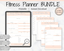 Load image into Gallery viewer, FITNESS PLANNER for Weight Loss. Habit Tracker, Mood Tracker, Diet Planner included in Self Care Kit. Wellness planner, weight loss tracker
