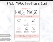 Load image into Gallery viewer, Face Mask LABEL CARE CARD, How to Handle Order Card, Face Mask Printable Instructions, Business Labels, Face Mask Seller, Package Label Tag | Multicolor Bundle
