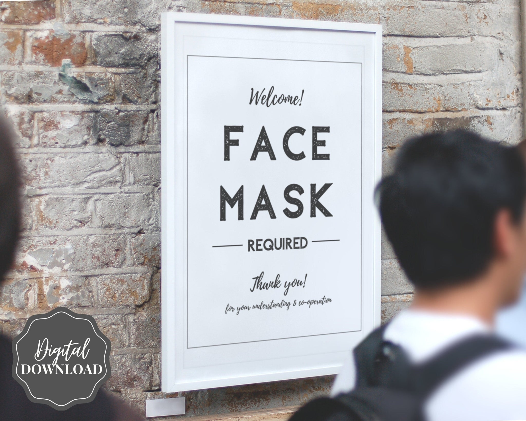 Please wear a Face Mask Printable Signs | Minimalist