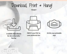 Load image into Gallery viewer, Face Mask Sign, Face Masks Required, Please wear a Face Mask Print, Social distancing Notice sign, Shop Window Sign Printable, must be worn | Minimalist
