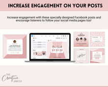Load image into Gallery viewer, Facebook Post Templates. 50 PODCAST Social Media Posts! Editable Canva Template. Marketing Graphics Podcasters Podcasting Face book, Planner | Pink Vol 2
