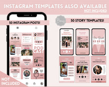 Load image into Gallery viewer, Facebook Post Templates. 50 PODCAST Social Media Posts! Editable Canva Template. Marketing Graphics Podcasters Podcasting Face book, Planner | Pink Vol 2

