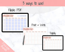 Load image into Gallery viewer, Family Chore Chart, Editable Family Planner Printable, Weekly Family Schedule, Family Calendar, Command Center, Weekly Household, Kids Adult - Pink
