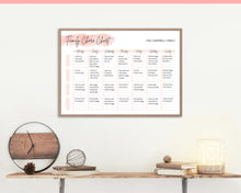 Load image into Gallery viewer, Family Chore Chart, Editable Family Planner Printable, Weekly Family Schedule, Family Calendar, Command Center, Weekly Household, Kids Adult - Pink

