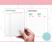 Load image into Gallery viewer, Finance Planner BUNDLE! Budget Planner Templates, Financial Savings Tracker Printable Binder, Monthly Debt, Bill, Spending, Expenses Tracker | Colorful Sky
