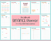 Load image into Gallery viewer, Finance Planner BUNDLE! Budget Planner Templates, Financial Savings Tracker Printable Binder, Monthly Debt, Bill, Spending, Expenses Tracker | Colorful Sky
