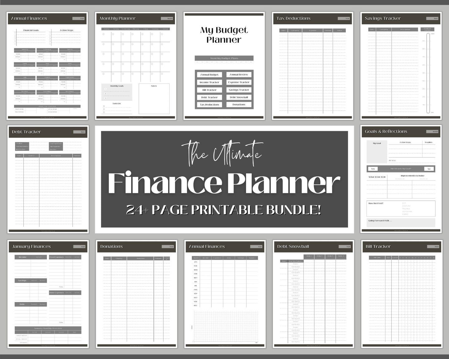 Finance Planner BUNDLE! Budget Planner Templates, Financial Savings Tracker Printable Binder, Monthly Debt, Bill, Spending, Expenses Tracker | Mango