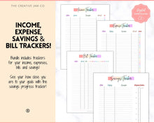 Load image into Gallery viewer, Finance Planner BUNDLE! Budget Planner Templates, Financial Savings Tracker Printable Binder, Monthly Debt, Bill, Spending, Expenses Tracker | Pastel Rainbow
