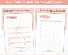 Load image into Gallery viewer, Finance Planner BUNDLE! Budget Planner Templates, Financial Savings Tracker Printable Binder, Monthly Debt, Bill, Spending, Expenses Tracker | Pink
