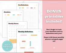 Load image into Gallery viewer, Finance Planner BUNDLE! Budget Planner Templates, Financial Savings Tracker Printable Binder, Monthly Debt, Bill, Spending, Expenses Tracker | RETRO 70s theme
