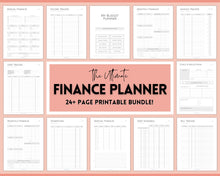 Load image into Gallery viewer, Finance Planner BUNDLE! Budget Planner Templates, Financial Savings Tracker Printable Binder, Monthly Debt, Bill, Spending, Expenses Tracker
