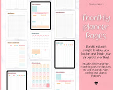 Load image into Gallery viewer, Fitness Planner, Weight Loss Tracker, BUNDLE, Workout Planner Fitness Journal, Wellness, Health Goal, Meal Planner, Self Care, Habit Tracker | Colorful Sky
