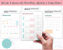 Load image into Gallery viewer, Fitness Planner, Weight Loss Tracker, BUNDLE, Workout Planner Fitness Journal, Wellness, Health Goal, Meal Planner, Self Care, Habit Tracker | Colorful Sky
