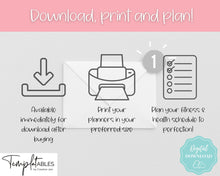 Load image into Gallery viewer, Fitness Planner, Weight Loss Tracker, BUNDLE, Workout Planner Fitness Journal, Wellness, Health Goal, Meal Planner, Self Care, Habit Tracker | Colorful Sky
