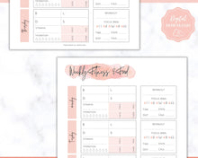 Load image into Gallery viewer, Fitness Planner, Weight Loss Tracker, BUNDLE, Workout Planner Fitness Journal, Wellness, Health Goal, Meal Planner, Self Care, Habit Tracker | PINK Watercolor
