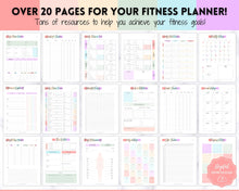 Load image into Gallery viewer, Fitness Planner, Weight Loss Tracker, BUNDLE, Workout Planner Fitness Journal, Wellness, Health Goal, Meal Planner, Self Care, Habit Tracker | Pastel Rainbow

