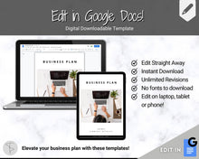 Load image into Gallery viewer, GOOGLE DOCS Business Plan Template, Small Business Planner Proposal, Start Up Workbook, Business Plan Analysis, Side Hustle, EDITABLE Plan
