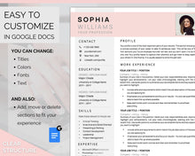 Load image into Gallery viewer, GOOGLE DOCS Resume Template. CV template free. Creative Resume Template. Minimalist Executive. Resume Template Bundle. Curriculum Vitae | Style 4
