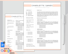 Load image into Gallery viewer, GOOGLE DOCS Resume Template. CV template free. Creative Resume Template. Minimalist Executive. Resume Template Bundle. Curriculum Vitae | Style 5
