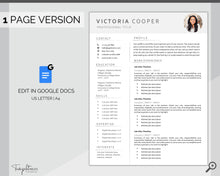 Load image into Gallery viewer, GOOGLE DOCS Resume Template. CV template free. Creative Resume Template. Minimalist Executive. Resume Template Bundle. Curriculum Vitae | Style 6
