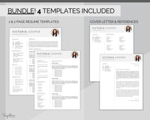 Load image into Gallery viewer, GOOGLE DOCS Resume Template. CV template free. Creative Resume Template. Minimalist Executive. Resume Template Bundle. Curriculum Vitae | Style 6
