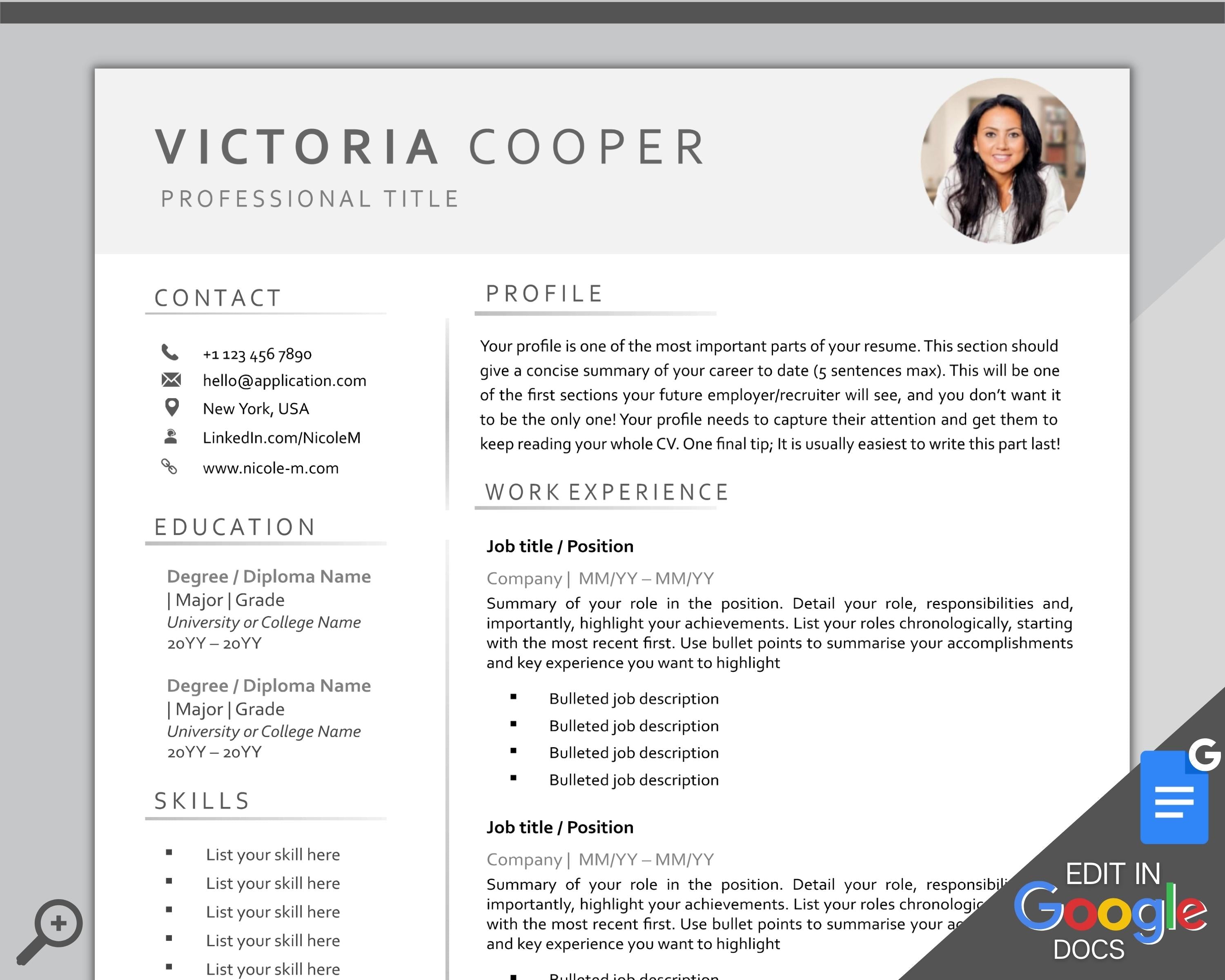 Google Resume 15 Free Google Docs CV Templates