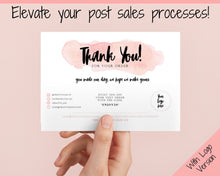 Load image into Gallery viewer, Gift Certificate Template &amp; Thank You For Your Order Business Insert Card BUNDLE. Editable Gift Voucher Template, Thank You Cards, Pink Card | Bundle Style 1
