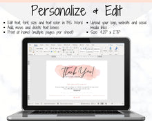 Load image into Gallery viewer, Gift Certificate Template &amp; Thank You For Your Order Business Insert Card BUNDLE. Editable Gift Voucher Template, Thank You Cards, Pink Card | Bundle Style 2
