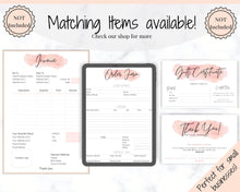 Load image into Gallery viewer, Gift Certificate Template &amp; Thank You For Your Order Business Insert Card BUNDLE. Editable Gift Voucher Template, Thank You Cards, Pink Card | Bundle Style 2
