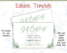 Load image into Gallery viewer, Gift Certificate Template. Editable CHRISTMAS Gift Voucher, Gift Card template, DIY Shop Voucher Coupons. Last minute Gift. Google Slides | Christmas Style 6
