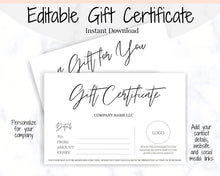 Load image into Gallery viewer, Gift Certificate Template. Editable Gift Voucher, Gift Card template, DIY Shop Voucher Template. DIY Coupons Last minute Gift. Google Slides | Style 18
