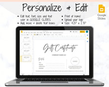 Load image into Gallery viewer, Gift Certificate Template. Editable Gift Voucher, Gift Card template, DIY Shop Voucher Template. DIY Coupons Last minute Gift. Google Slides | Style 18
