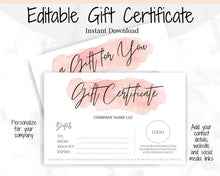 Load image into Gallery viewer, Gift Voucher, Gift Certificate Template. Editable Gift Card template, DIY Shop Voucher Template. DIY Coupons Last minute Gift. Google Slides | Style 2
