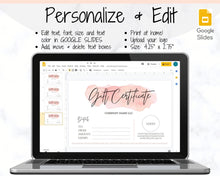 Load image into Gallery viewer, Gift Voucher, Gift Certificate Template. Editable Gift Card template, DIY Shop Voucher Template. DIY Coupons Last minute Gift. Google Slides | Style 2
