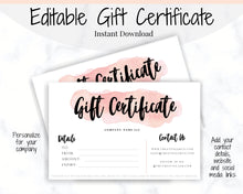 Load image into Gallery viewer, Gift Voucher, Gift Certificate Template. Editable Gift Card template, DIY Shop Voucher Template. DIY Coupons for last minute gift. Editable | Style 10
