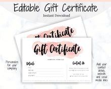 Load image into Gallery viewer, Gift Voucher, Gift Certificate Template. Editable Gift Card template, DIY Shop Voucher Template. DIY Coupons for last minute gift. Editable | Style 10
