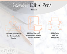 Load image into Gallery viewer, Gift Voucher, Gift Certificate Template. Editable Gift Card template, DIY Shop Voucher Template. DIY Coupons for last minute gift. Editable | Style 10
