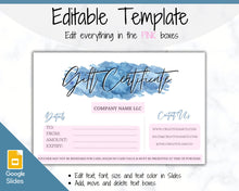 Load image into Gallery viewer, Gift Voucher, Gift Certificate Template. Editable Gift Card template, DIY Shop Voucher Template. DIY Coupons for last minute gift. Editable | Style 11
