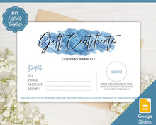 Load image into Gallery viewer, Gift Voucher, Gift Certificate Template. Editable Gift Card template, DIY Shop Voucher Template. DIY Coupons for last minute gift. Editable | Style 11
