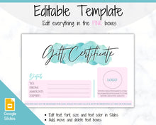 Load image into Gallery viewer, Gift Voucher, Gift Certificate Template. Editable Gift Card template, DIY Shop Voucher Template. DIY Coupons for last minute gift. Editable | Style 13
