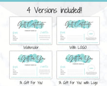 Load image into Gallery viewer, Gift Voucher, Gift Certificate Template. Editable Gift Card template, DIY Shop Voucher Template. DIY Coupons for last minute gift. Editable | Style 13
